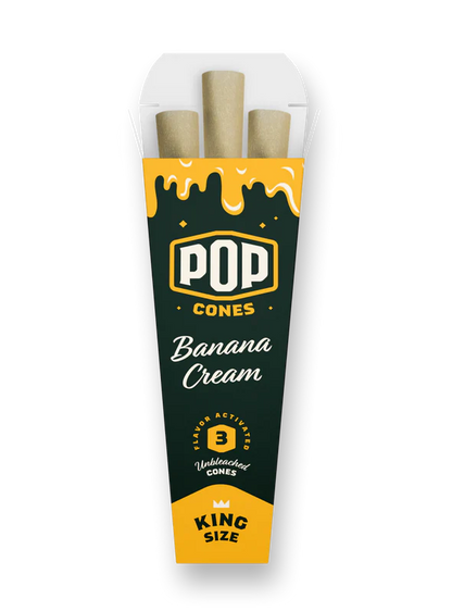 POP King Size Unbleached Pre Rolled Cones - Banana Cream (Full Box)