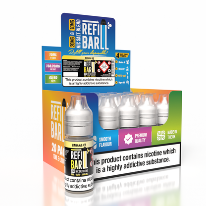 Refill Bar Salts Banana Ice 10ml 50vg - (Pack Of 20)