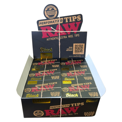 RAW Perforated Black Extra Wide Tips (Full Box)