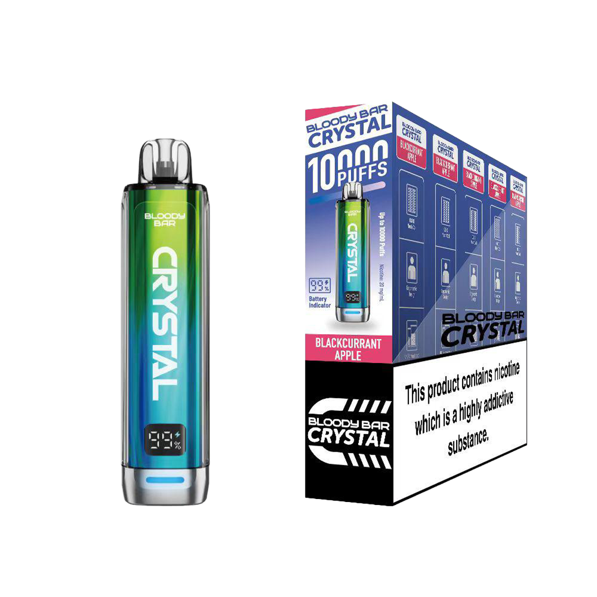 Bloody Bar Crystal 10K Pod Kits: Blackcurrant Apple -20mg