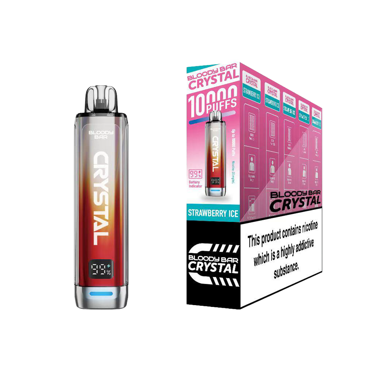 Bloody Bar Crystal 10K Pod Kits: Strawberry Ice - 20mg