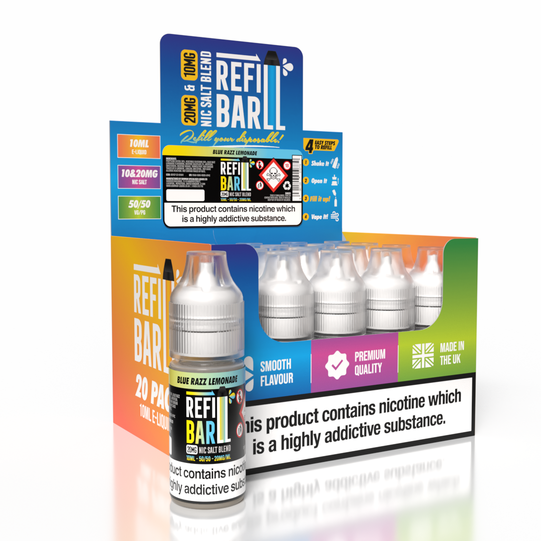 Refill Bar Salts Blue Razz Lemonade 10ml 50vg - (Pack Of 20)