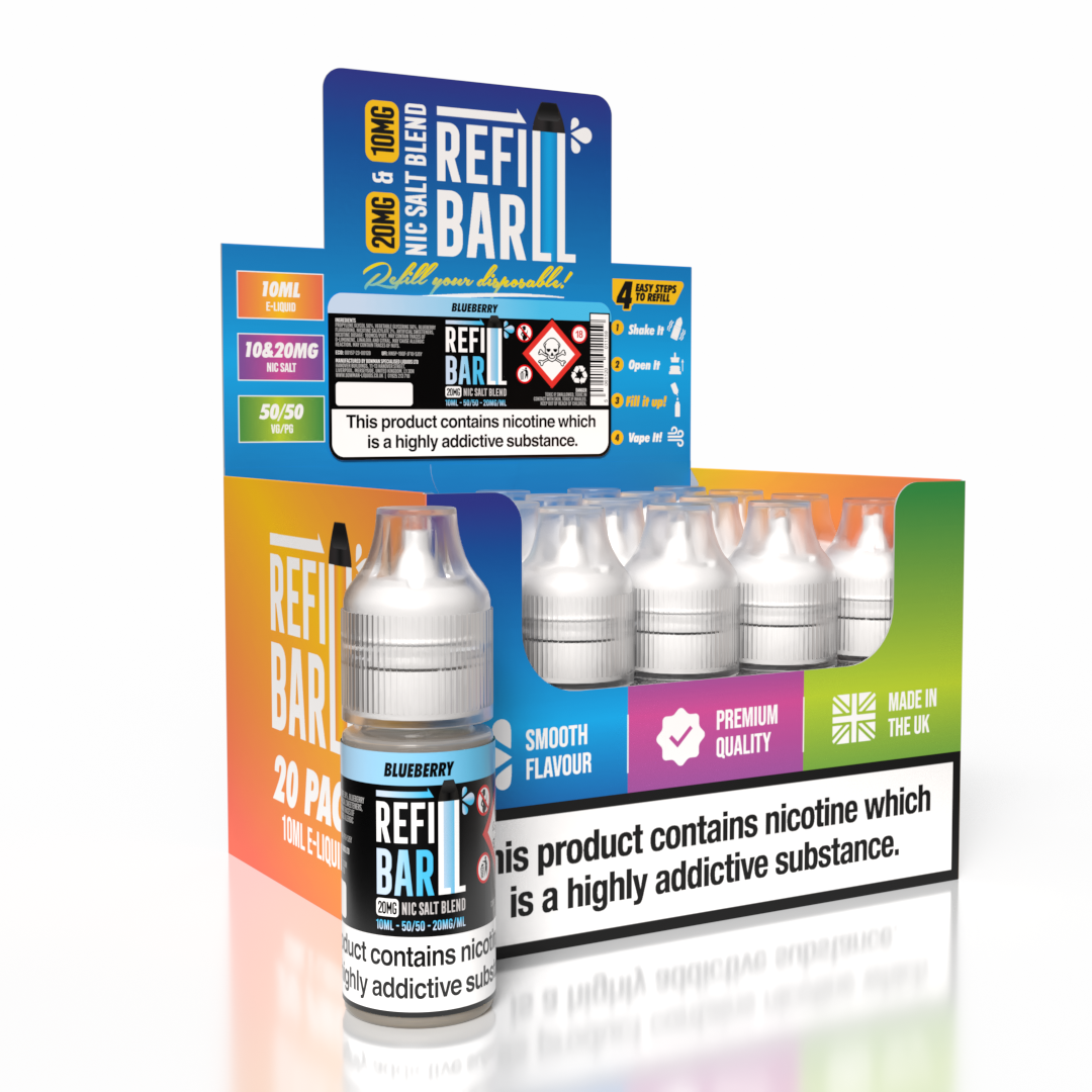 Refill Bar Salts Blueberry 10ml 50vg - (Pack Of 20)