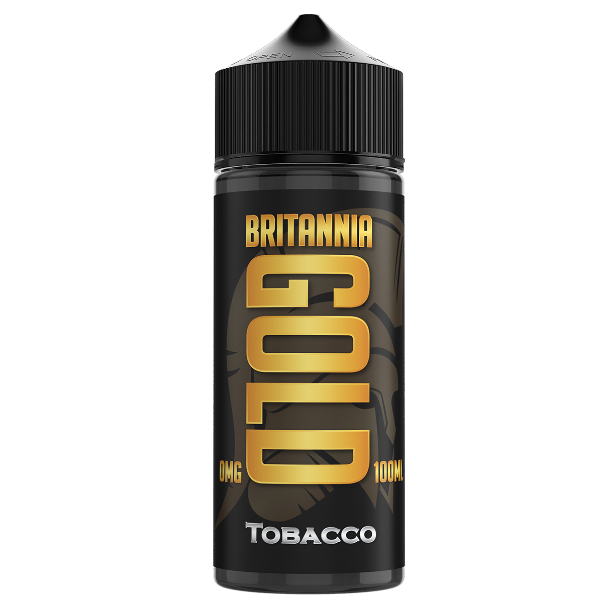Britannia Gold Tobacco vape juice bottle on a white background