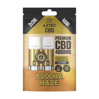 Aztec CBD Premium CBD Pods 4000mg 2x2ml - Buddha Haze