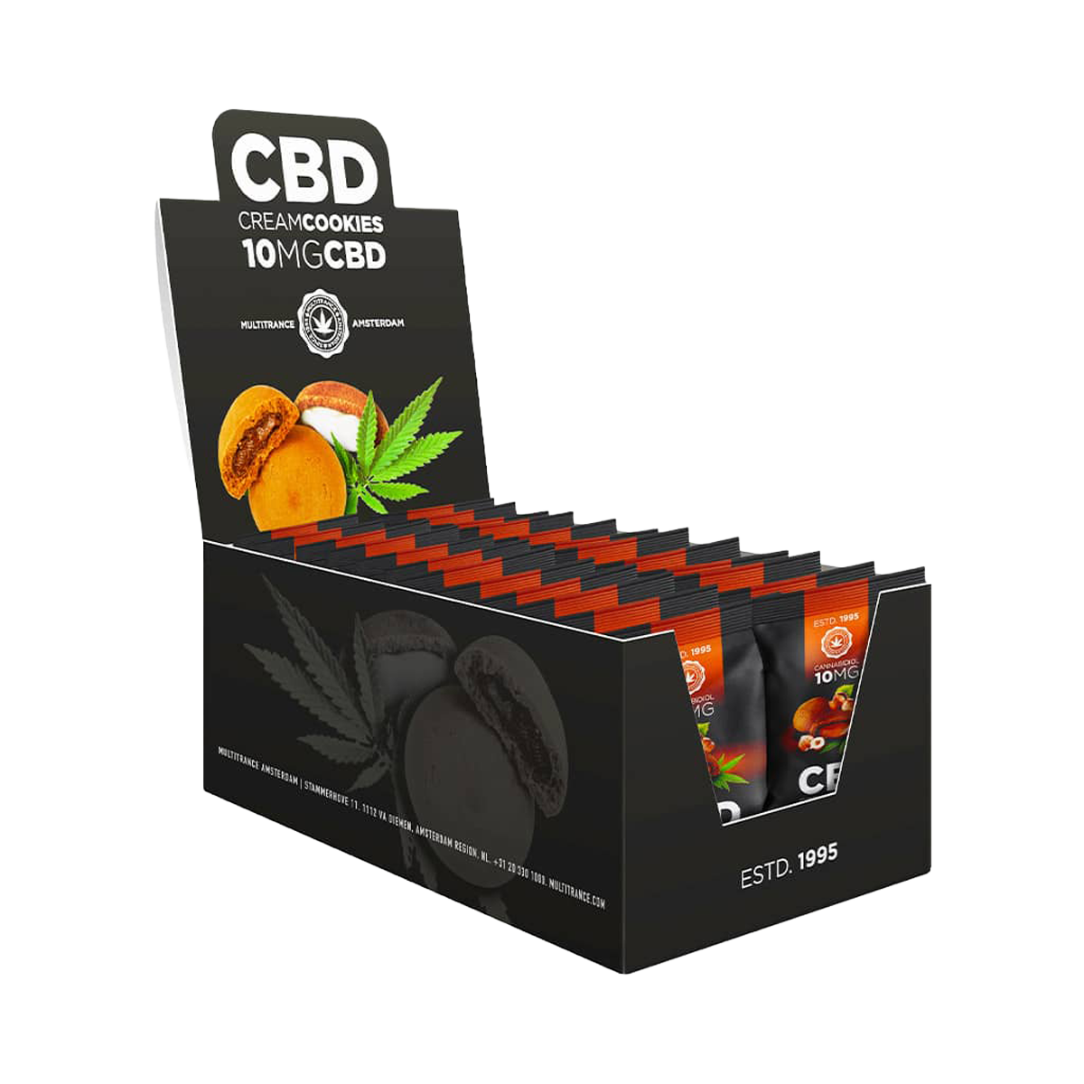 Multitrance: CBD Hazelnut Cream Cookies 10MG 17G (24 Pack)