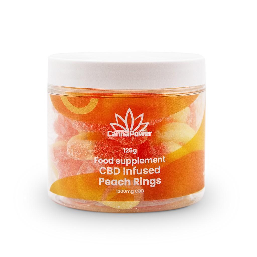 Cannapower CBD Infused Peach Rings - 1200mg - 125g