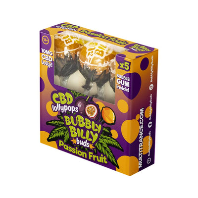 Multitrance Bubbly Billy Buds CBD Passion Fruit Lollypops - Gift Box (5 pcs)