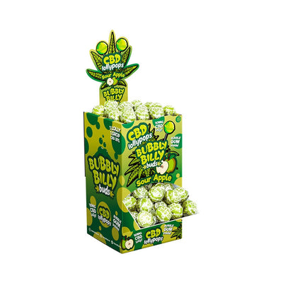 Multitrance Bubbly Billy Buds CBD Sour Apple Lollypops (100 pcs)