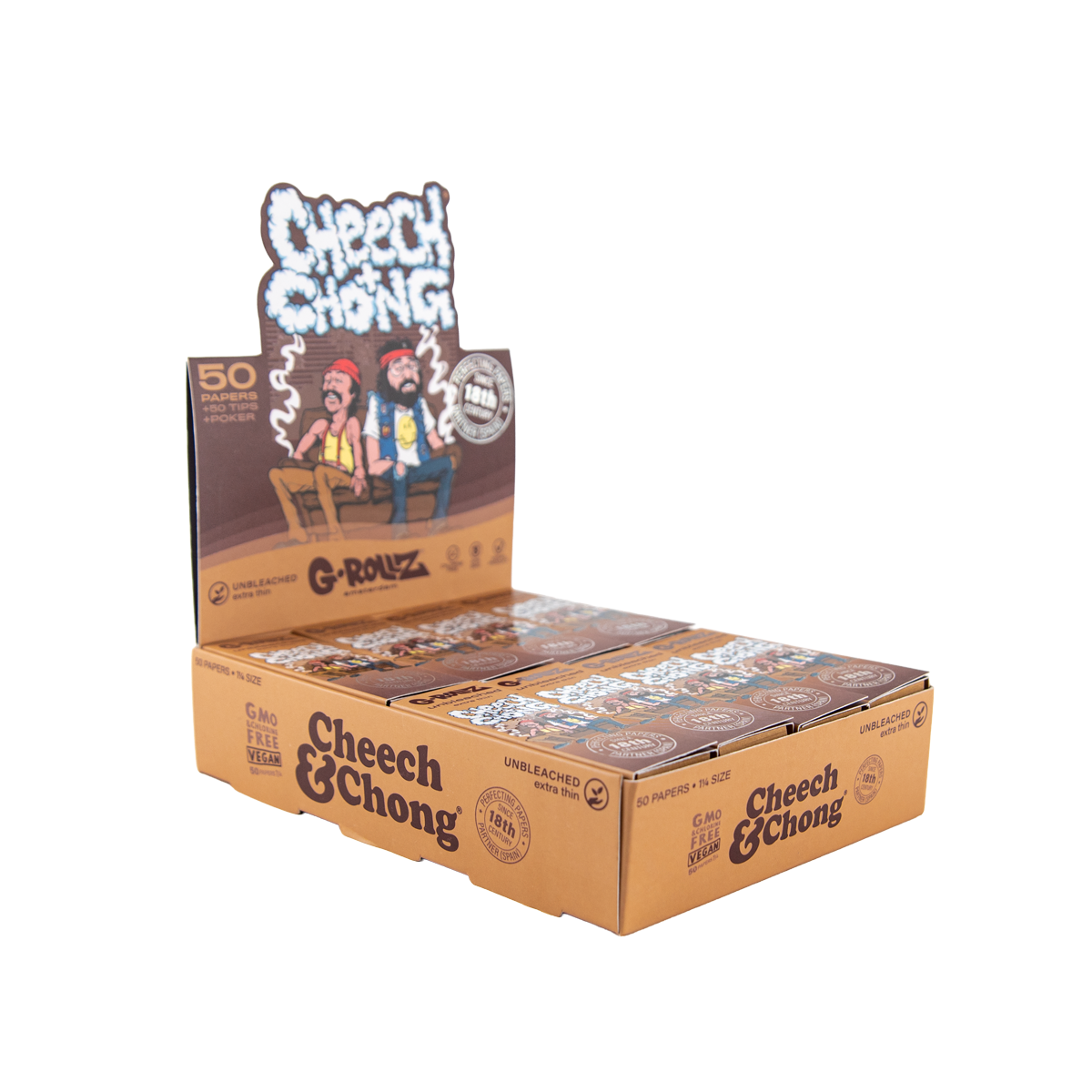 G-Rollz 'Cheech & Chong' 1-1/4 Unbleached Papers + Tips