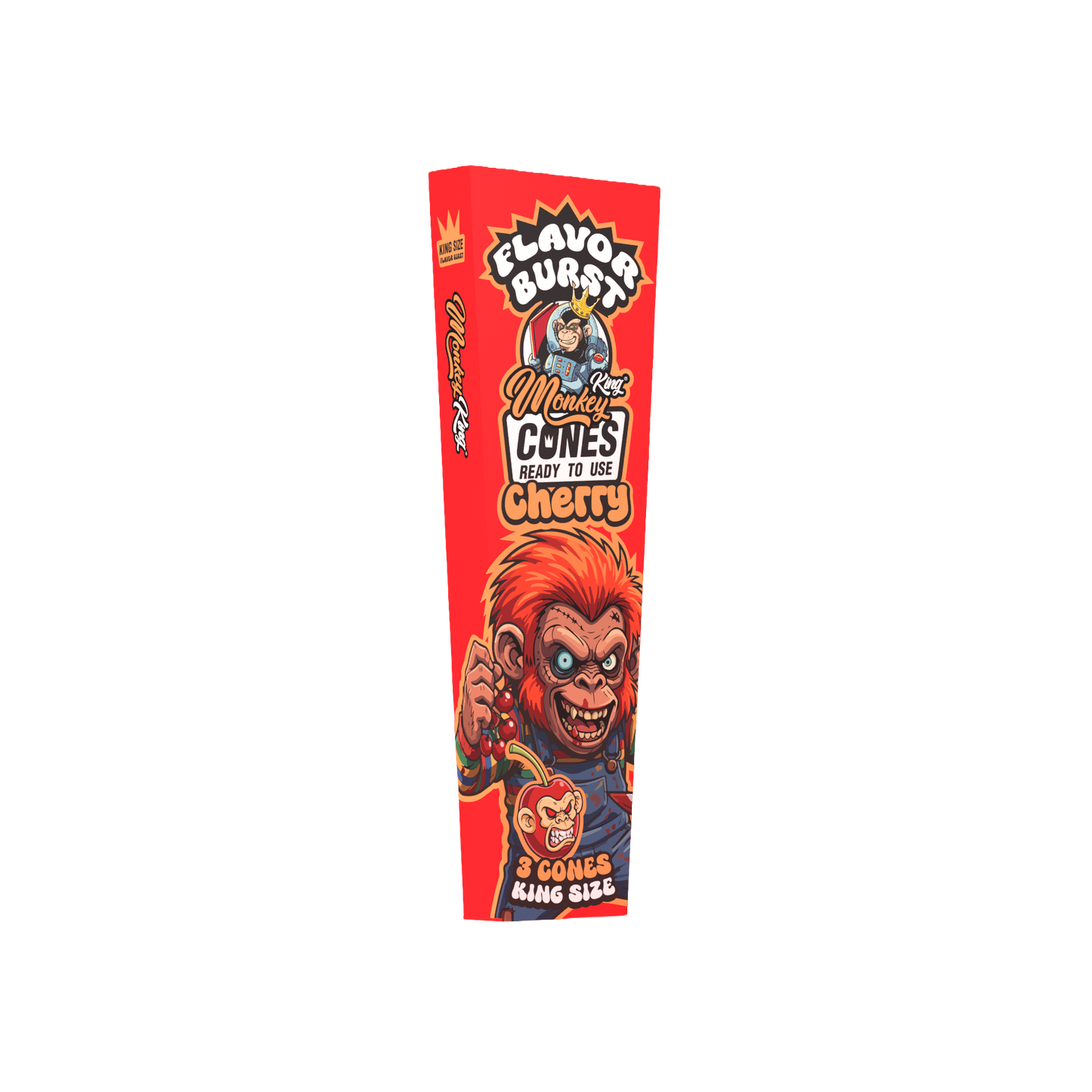 Monkey King: King Size Flavor Burst Cones (24 Pack) - Cherry