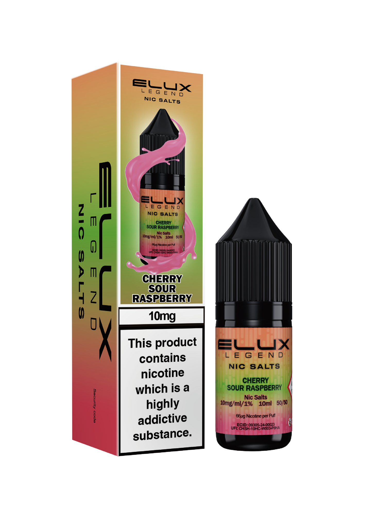 Elux Legend Nic Salts: Cherry Sour Raspberry - 20mg (10 Pack)