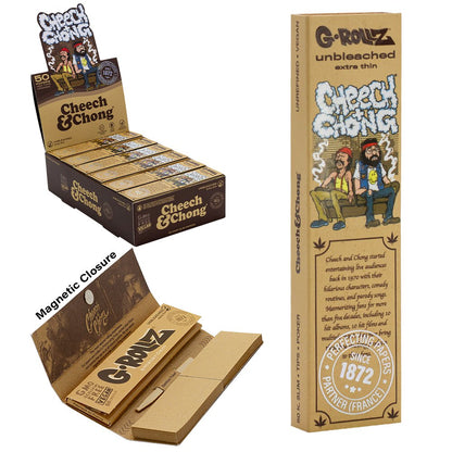 G-Rollz 'Cheech & Chong' Unbleached Rolling Papers, Tips & Poker