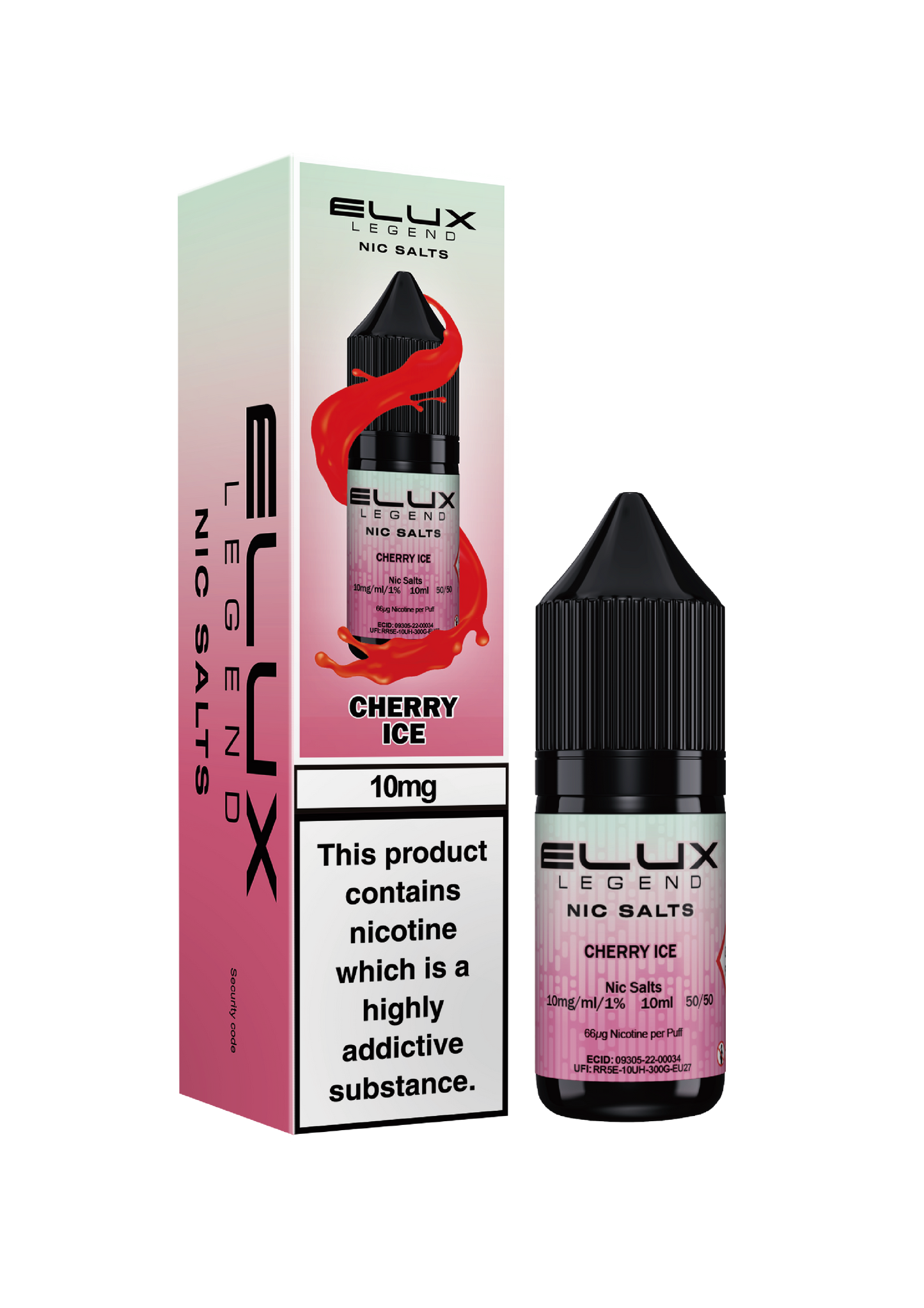 Elux Legend Nic Salts: Cherry Ice - 10mg (10 Pack)