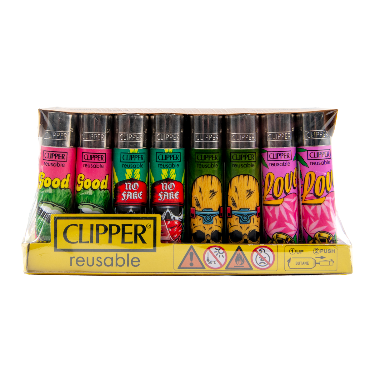 Clipper: Ganja Vibes LB Lighters (48 Pack)