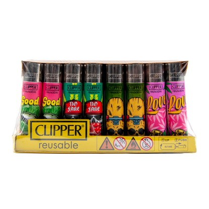 Clipper: Ganja Vibes LB Lighters (48 Pack)