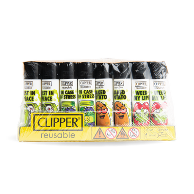 Clipper Lighters: Weed Slogan 12 (48 Pack)