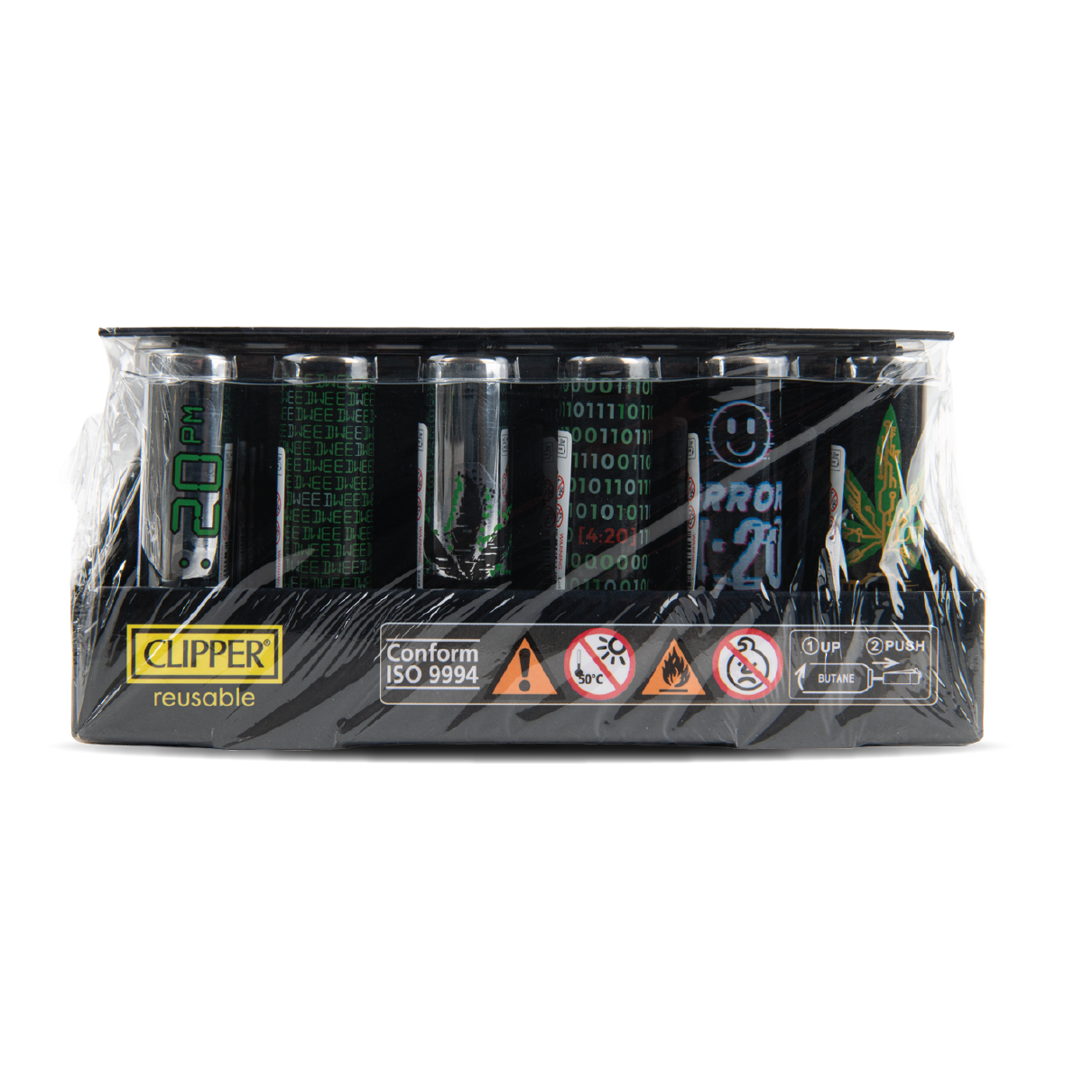 Clipper Lighters - Metal Digital Weed (30pcs)