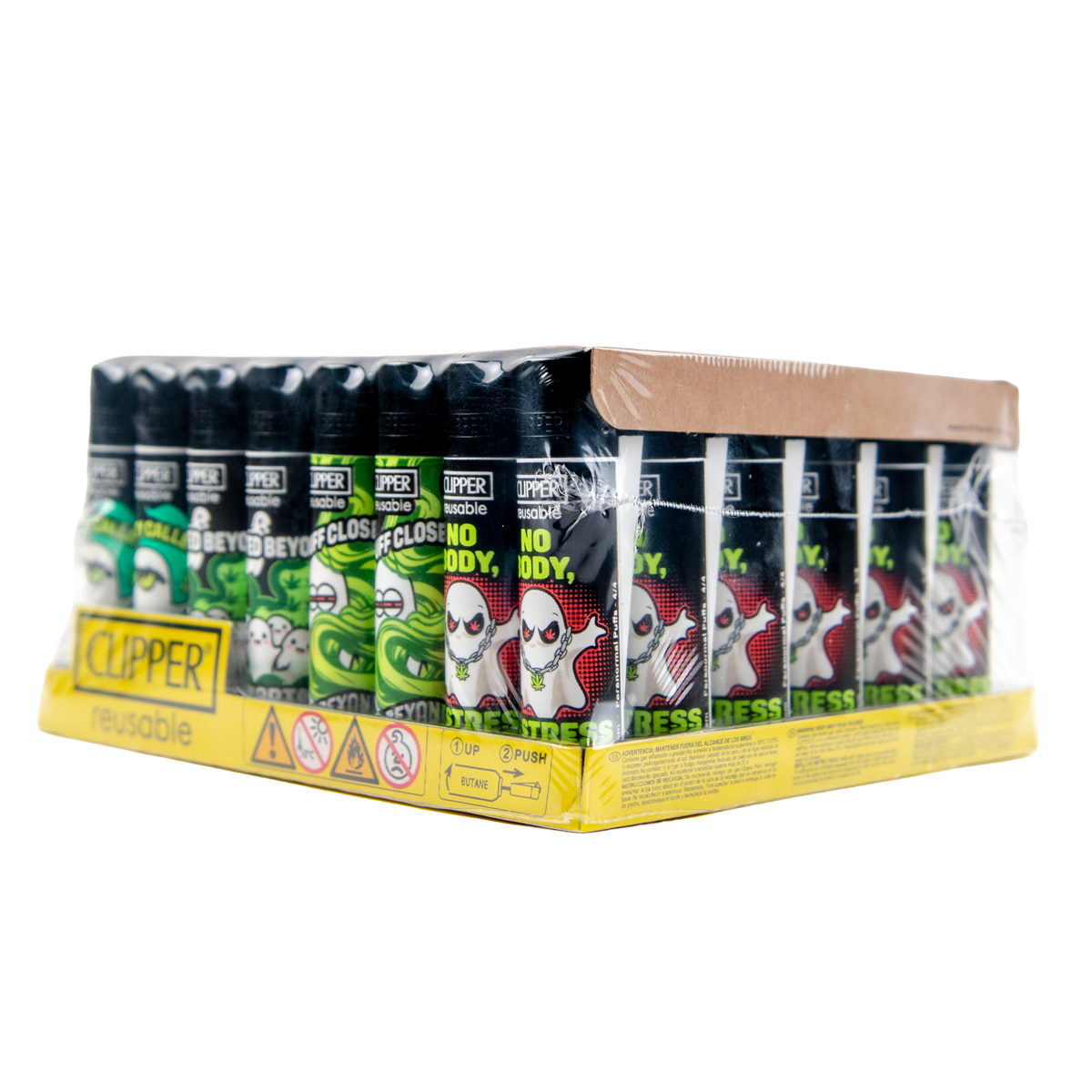 Clipper: Paranormal Puffs BW Lighters (48 Pack)