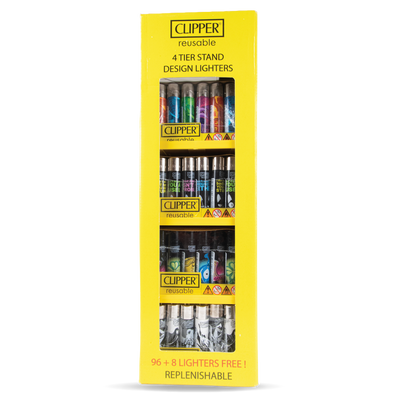 Clipper Lighter Display Stand: 4 Tier - 96 Lighters + 8 FREE!