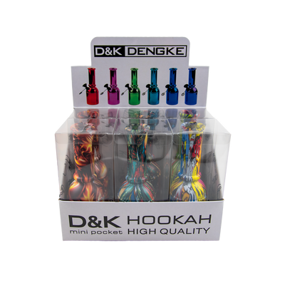 D&K Mini Print Design Glass Bong - Mixed Design (6 Pack)