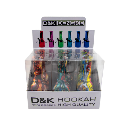 D&K Mini Print Design Glass Bong - Mixed Design (6 Pack)