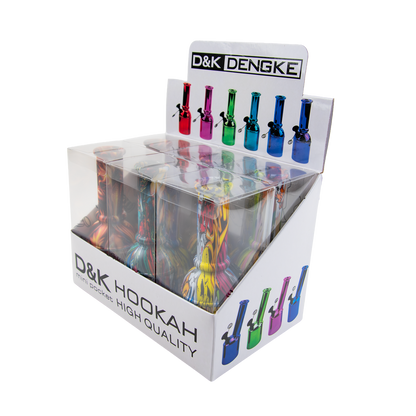 D&K Mini Print Design Glass Bong - Mixed Design (6 Pack)