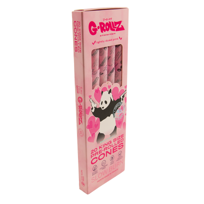 G-Rollz Banksy's Graffiti 'Panda Gunnin' Pink King Size Pre-rolled Cones 20pcs Pack