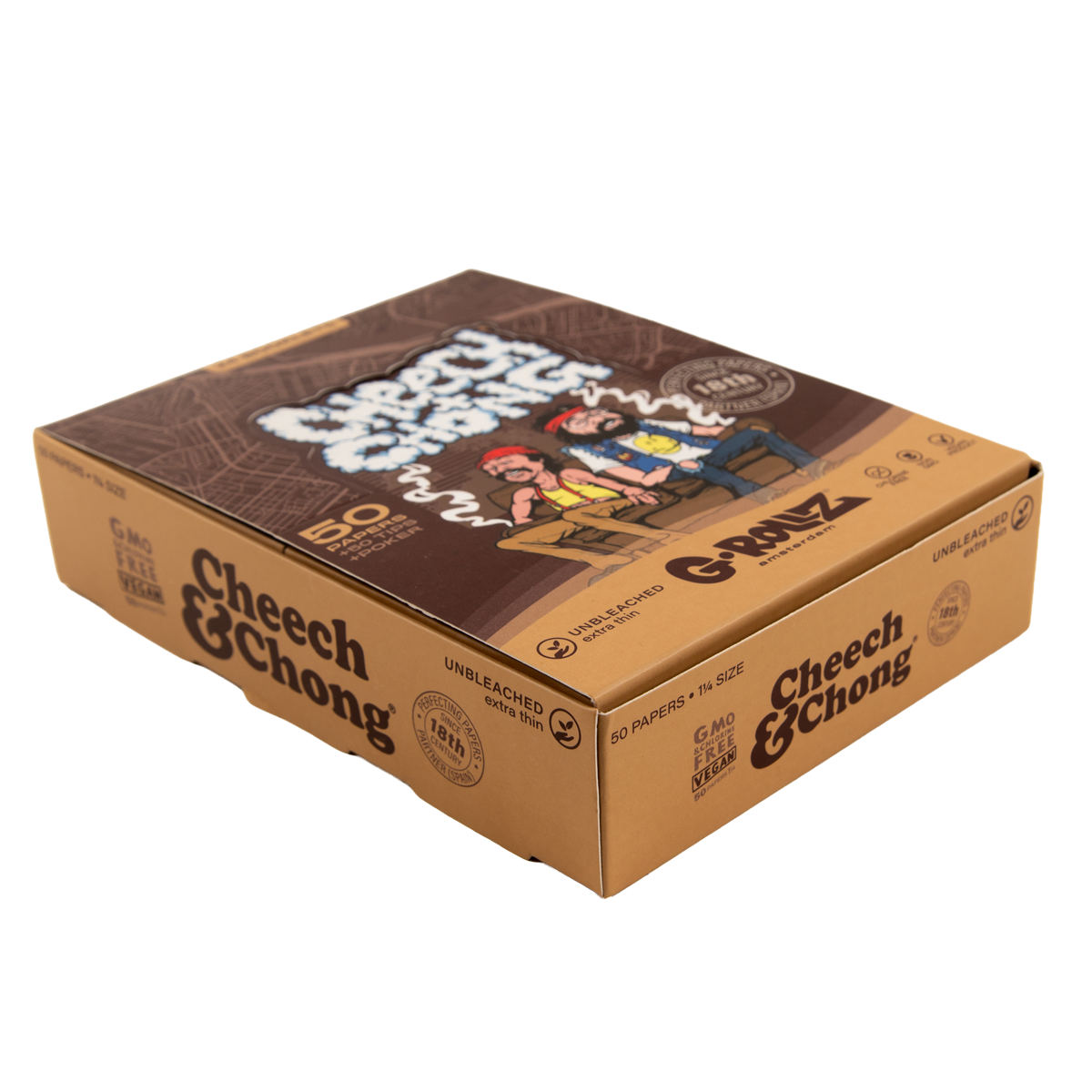 G-Rollz 'Cheech & Chong' 1-1/4 Unbleached Papers + Tips