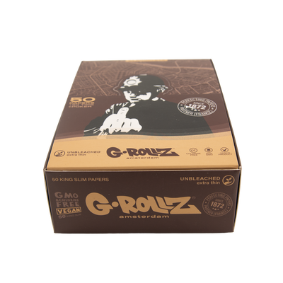 G-Rollz Banksy Rude Copper Unbleached Kingsize Papers + Tips