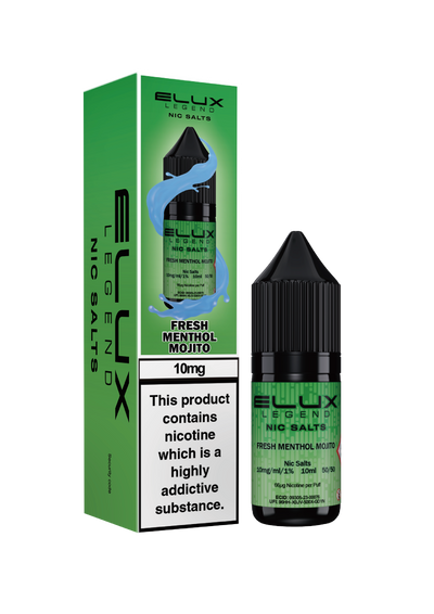 Elux Legend Nic Salts: Fresh Menthol Mojito - 10mg (10 Pack)