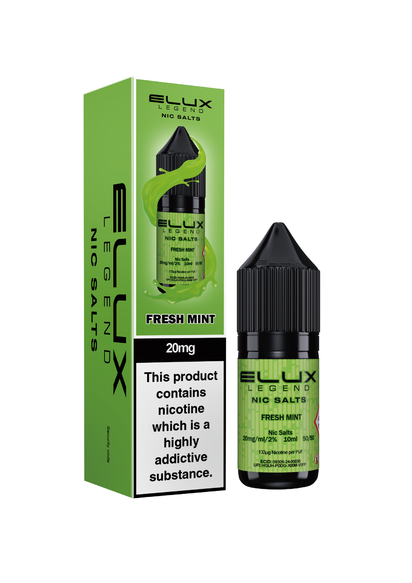 Elux Legend Nic Salts: Fresh Mint - 10mg (10 Pack)