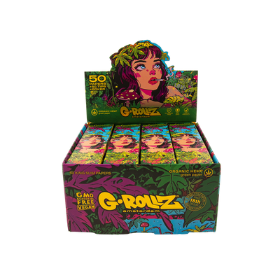 G-Rollz Jungle Organic Hemp King Size Papers + Tips + Poker - (20 Pack)
