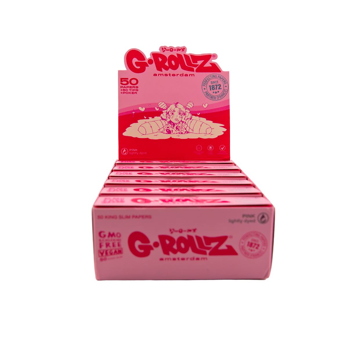 G-Rollz Pink Manga Connoisseur Papers Tips And Poker (24 Pack)