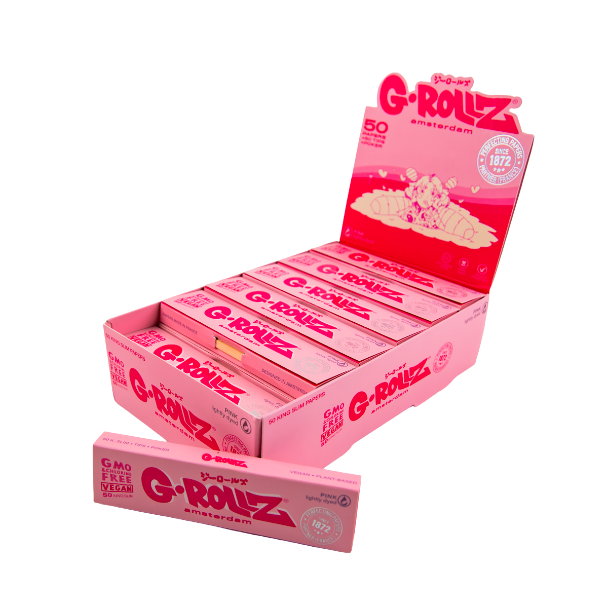 G-Rollz Pink Manga Connoisseur Papers Tips And Poker (24 Pack)