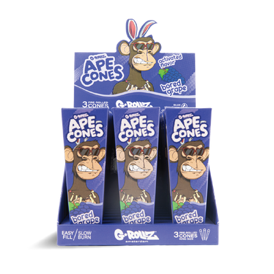 G-Rollz Ape King Size Pre-Rolled Cones: Bored Grape - 3 Cones (24 Pack)