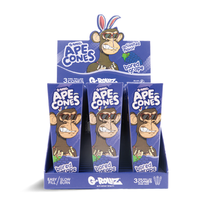 G-Rollz 'Ape Cones' King Size Pre-Rolled 3pcs Pack - Bored Grape (24 Pack)