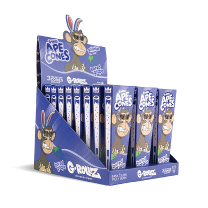 G-Rollz 'Ape Cones' King Size Pre-Rolled 3pcs Pack - Bored Grape (24 Pack)