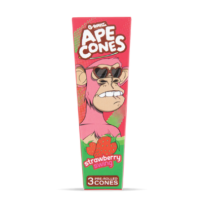 G-Rollz 'Ape Cones' King Size Pre-Rolled 3pcs Pack - Strawberry Swing (24 Pack)