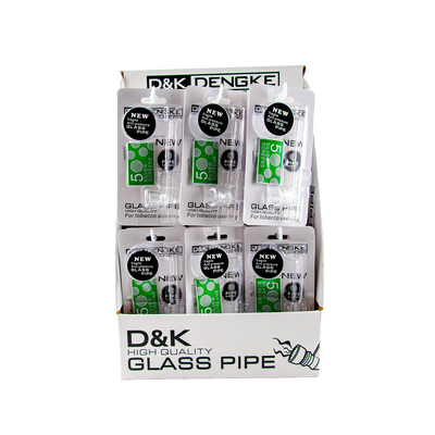 D&K Smokers Pipes Clear Glass (24 Pack)