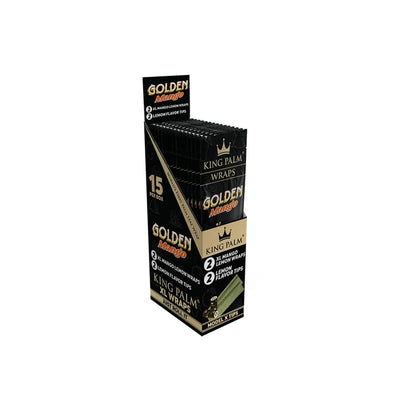 King Palm XL Palm Leaf Wraps + Model X Tips - Golden Mango (15pcs)