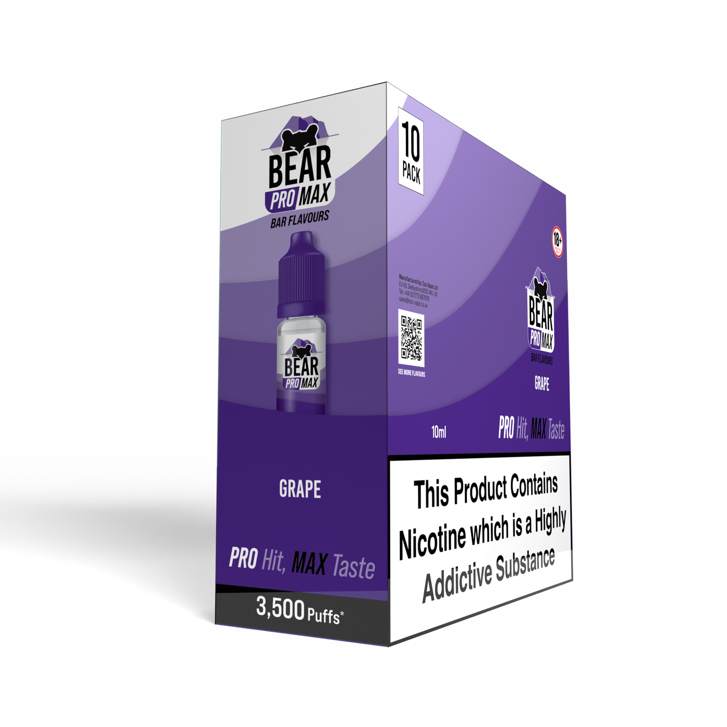 BEAR Pro MAX Salts: Grape - 10mg (10 Pack)