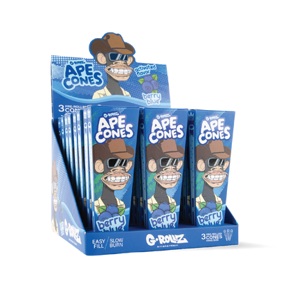 G-Rollz Ape King Size Pre-Rolled Cones: Berry Blue - 3 Cones (24 Pack)