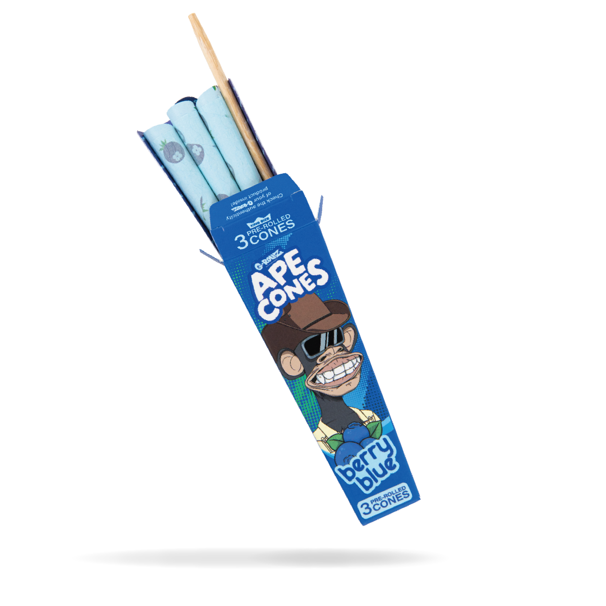 G-Rollz Ape King Size Pre-Rolled Cones: Berry Blue - 3 Cones (24 Pack)