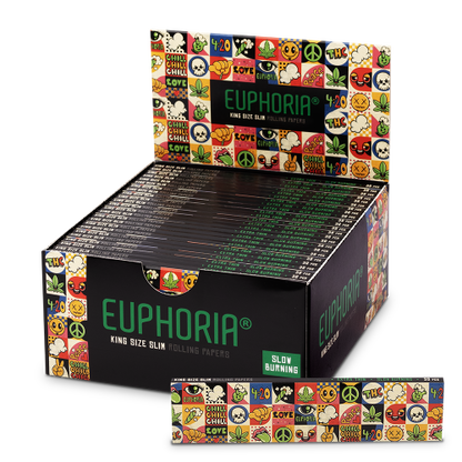 Euphoria King Size Slim Rolling Papers - Groovy (Full Box)