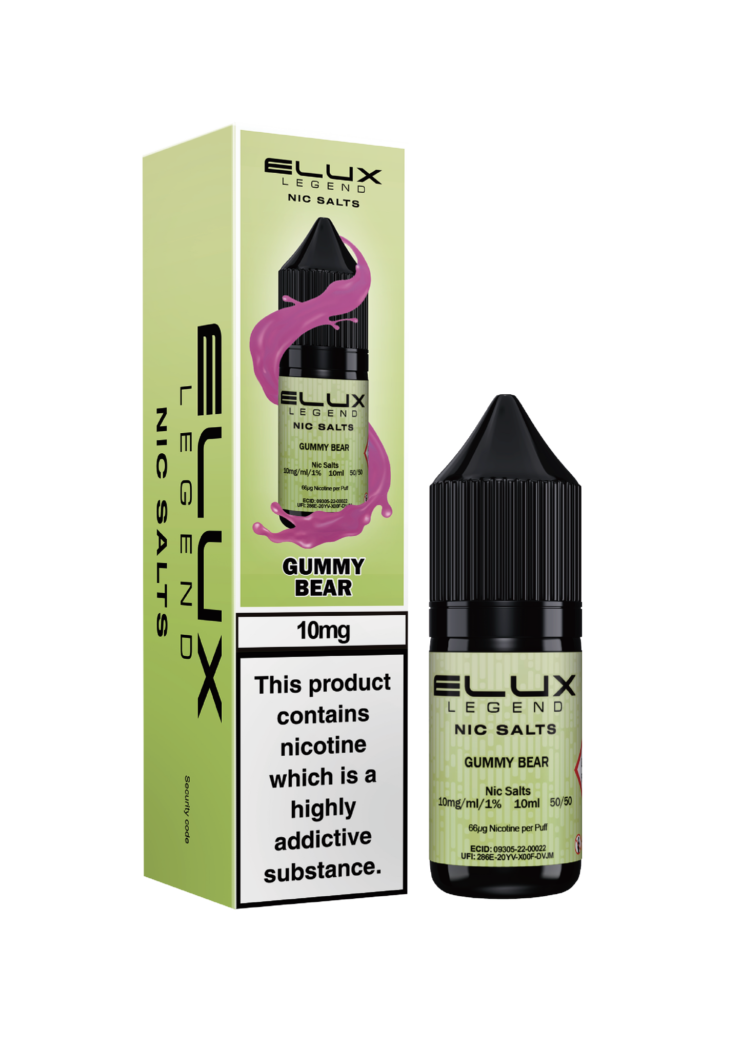 Elux Legend Nic Salts: Gummy Bear - 10mg (10 Pack)