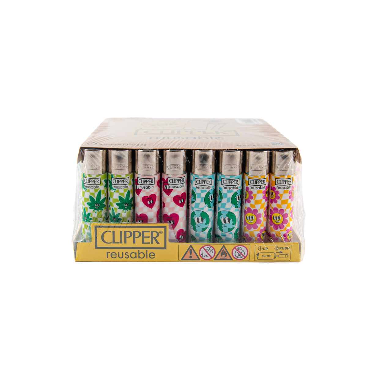 Clipper Happy Weed LB Lighters (48 Pack)