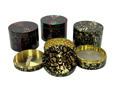 4-Part Metal Grinder - Skull & Crossbones (HX860BH-4) - 6 pcs