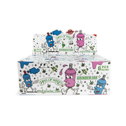 Hall of Weed Grinder Jar: Assorted Designs - 250ml (6 Pack)