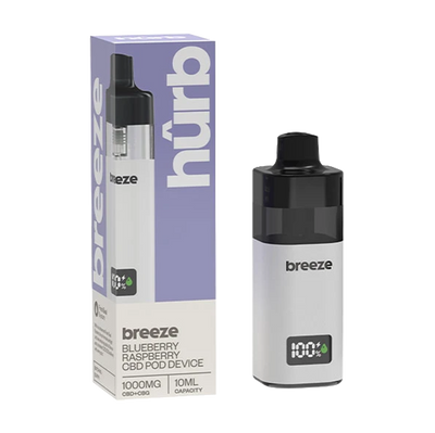 Hûrb Breeze CBD Pod Device CBD+CBG 1000mg 10ml - Blueberry Raspberry